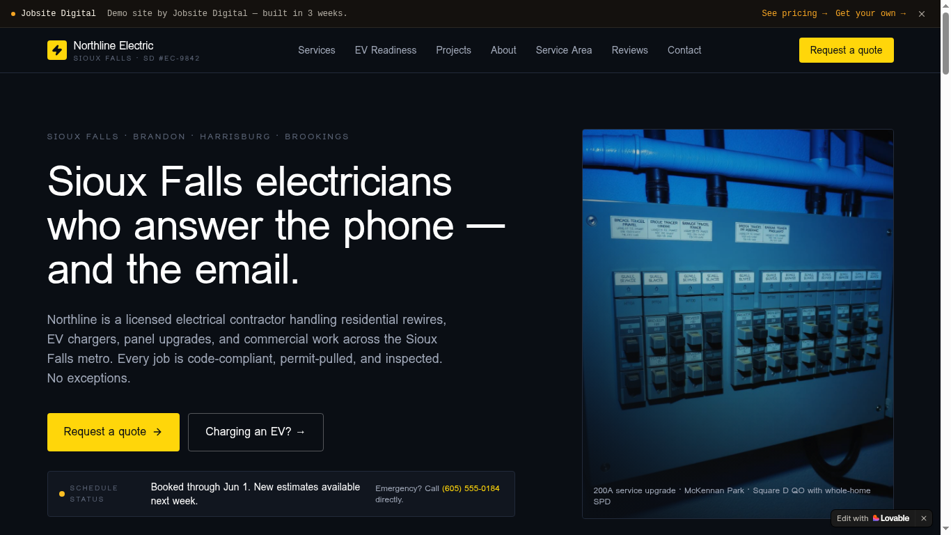 Northline Electric site preview