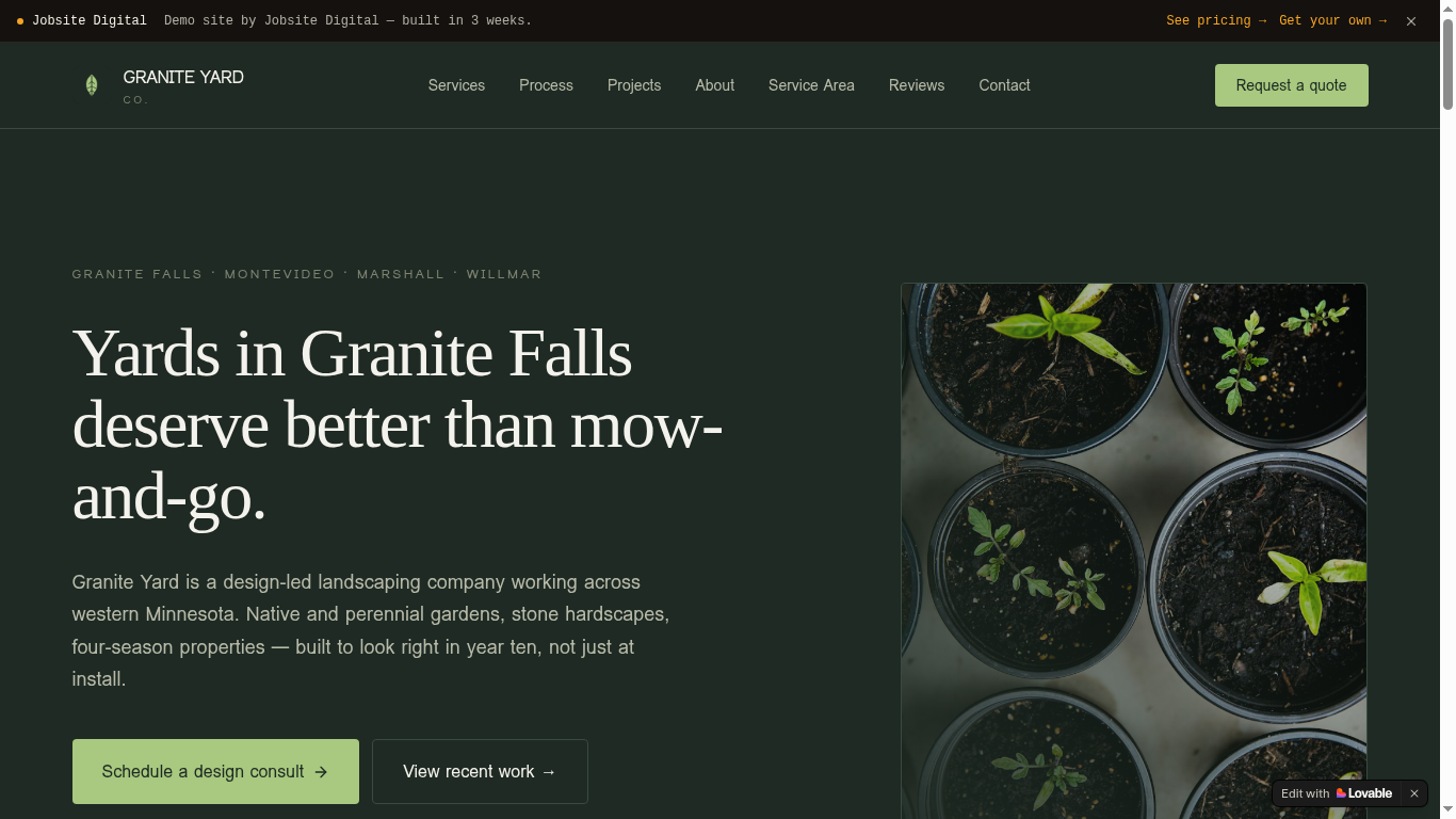 Granite Yard Co. site preview